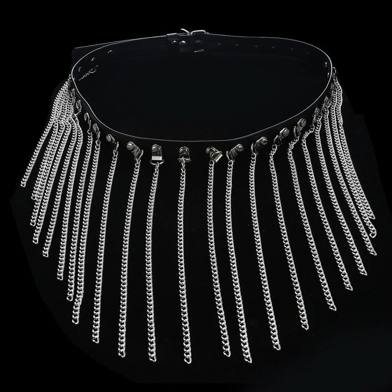 Women's Body Harness with Many Chain in Gothic Style / Alternative Fashion Accessiores Waist Belt
