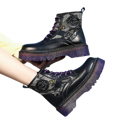 Women's Chunky Short Boots / Quality PU Leather Ankle Boots