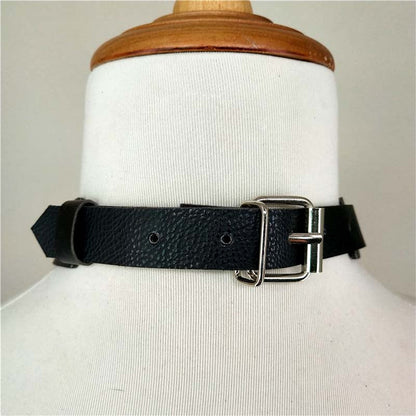 Women's Leather Harness / Collar Bondage Choker / Goth Sexy Necklace