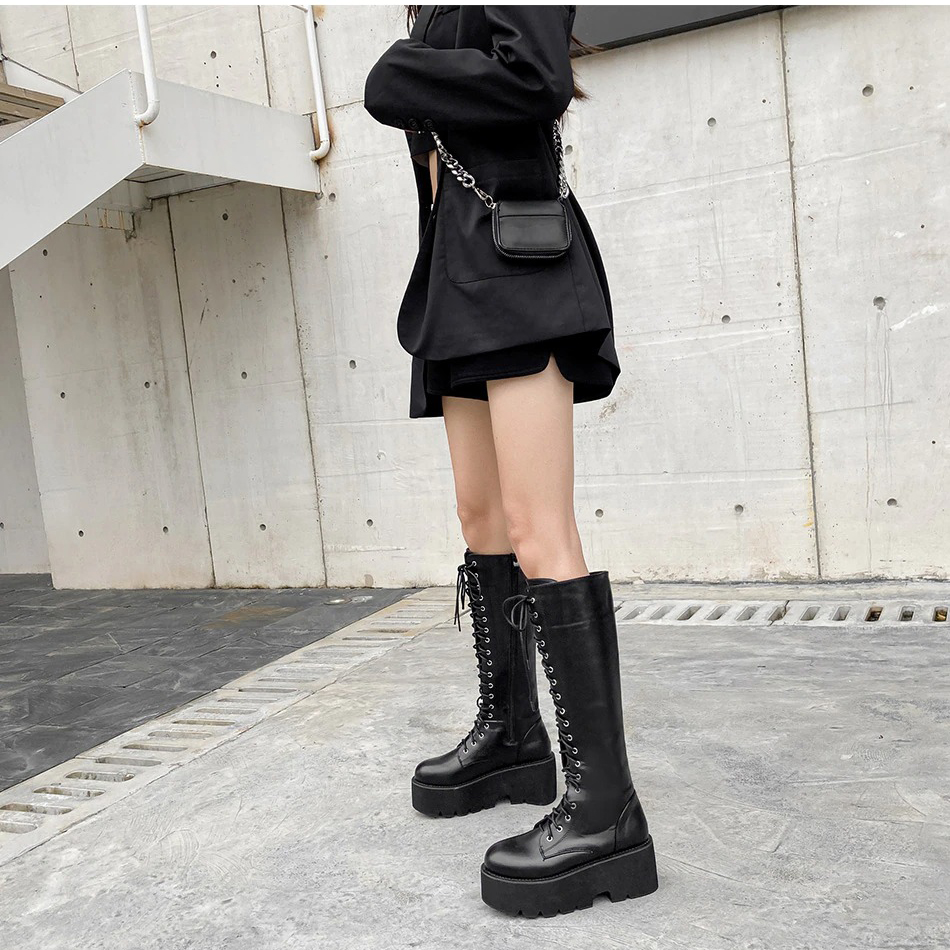 Women's Over The Knee Rock Style Boots / Women's Side Zipper Stovepipe Elastic Shoes