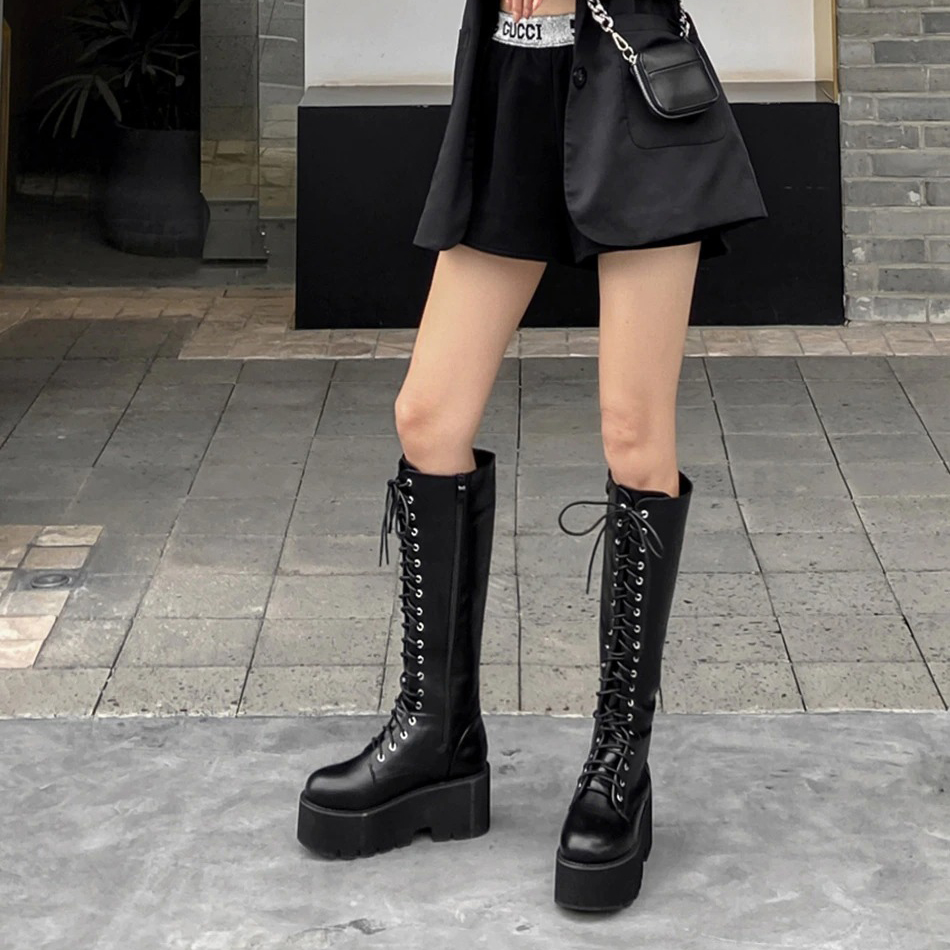 Women's Over The Knee Rock Style Boots / Women's Side Zipper Stovepipe Elastic Shoes