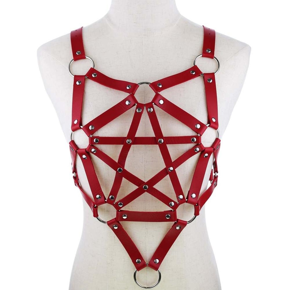 Women's Sexy Leather Body Harness / Fashion Gothic Party Body Necklace