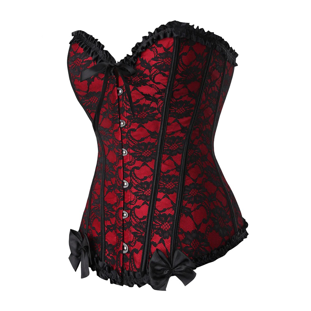 Women's Sexy Steampunk Backless Corset / Vintage Gothic Lace Up Pleated Corset