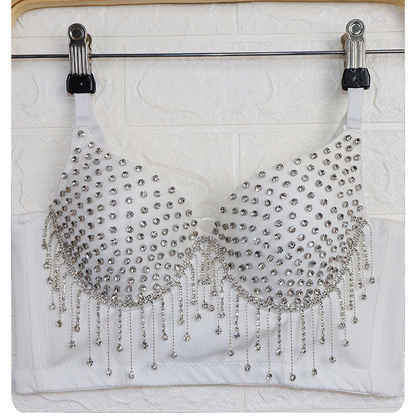 Women's Short Camisole Top with Crystal / Fashion Rhinestone Crop Top